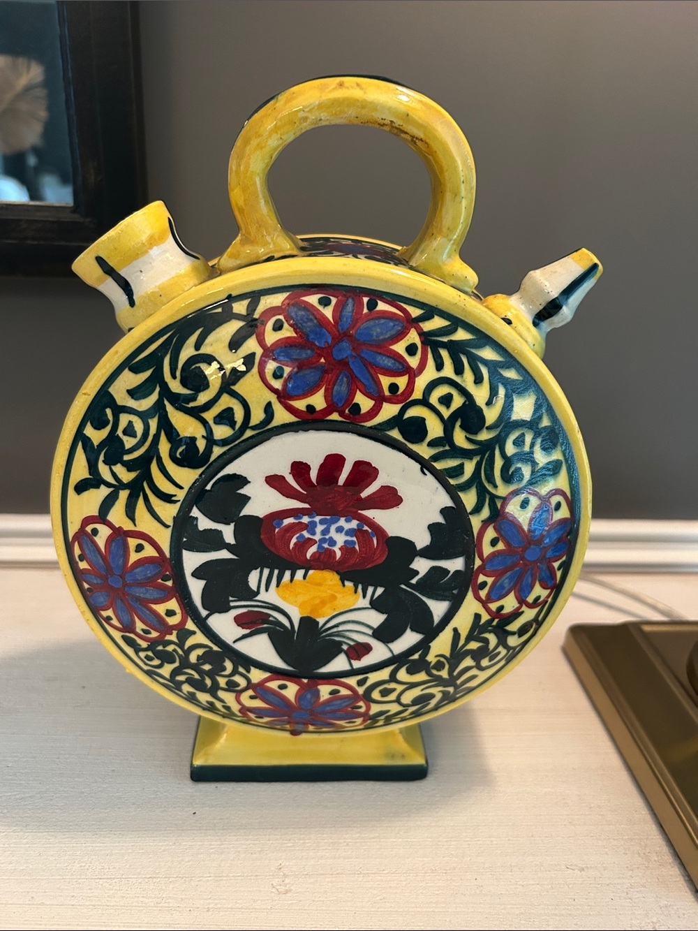 Spanish Botijo Hand Painted Jug
